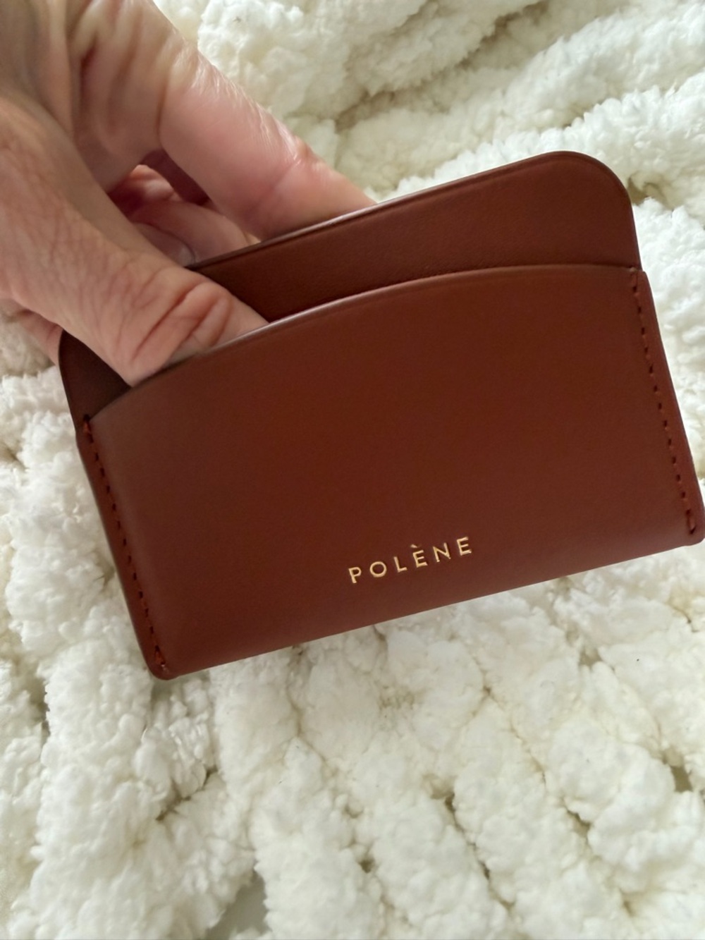 Polène Cognac,cyme Brown Leather Card Holder - Picture 4 of 4